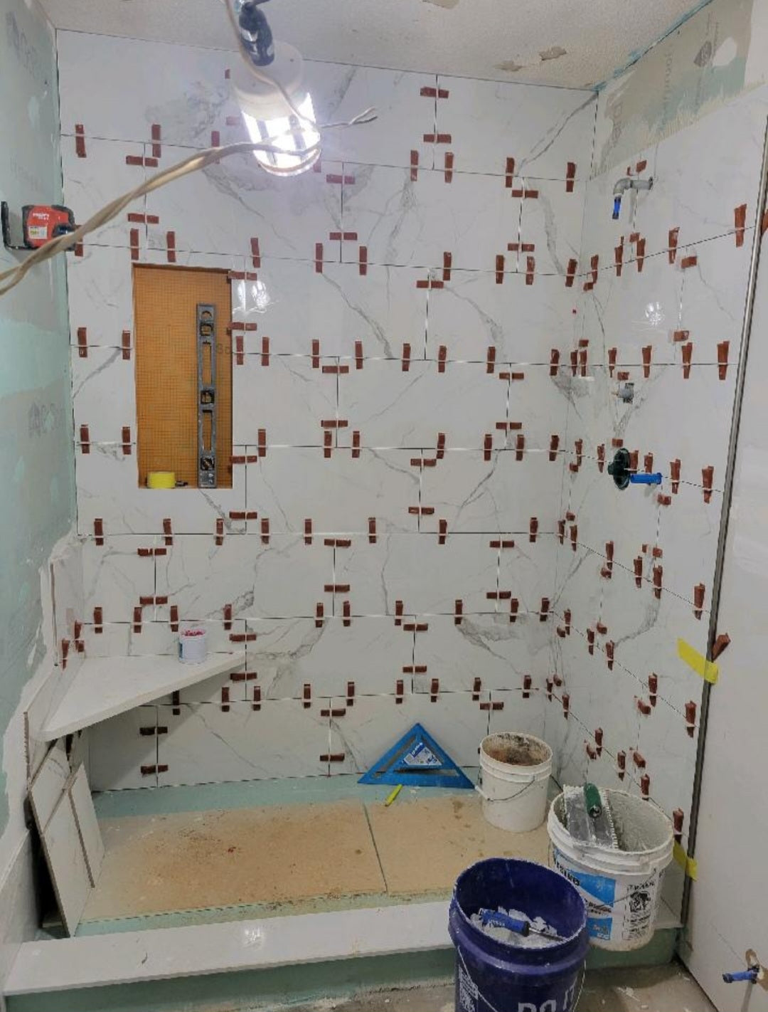 Shower Remodel w/ Stone Floor