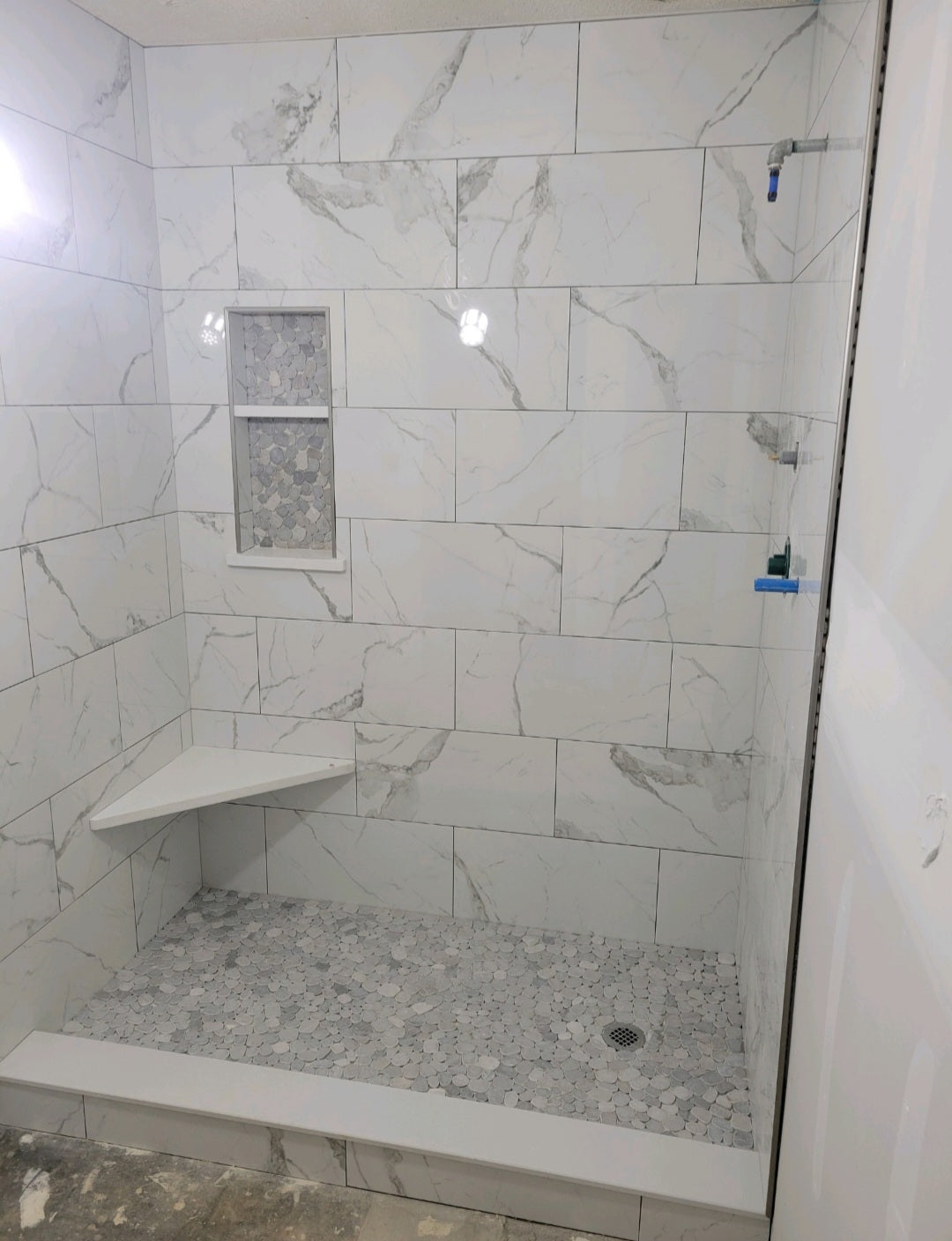 Shower Remodel w/ Stone Floor